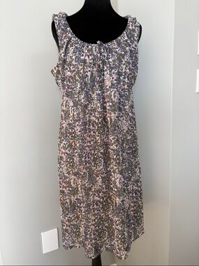 Esprit Floral Midi Dress in Pink and Olive